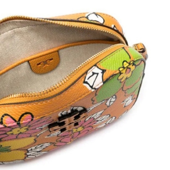 RARE Tory Burch McGraw floral-print crossbody bag GUC Spring - Picture 7 of 15